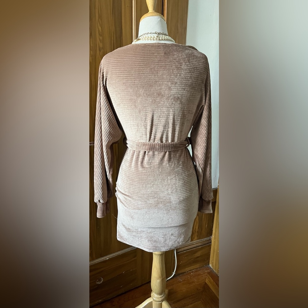 JLUXLABEL Tan Ribbed Mini Dress - Picture 3 of 5